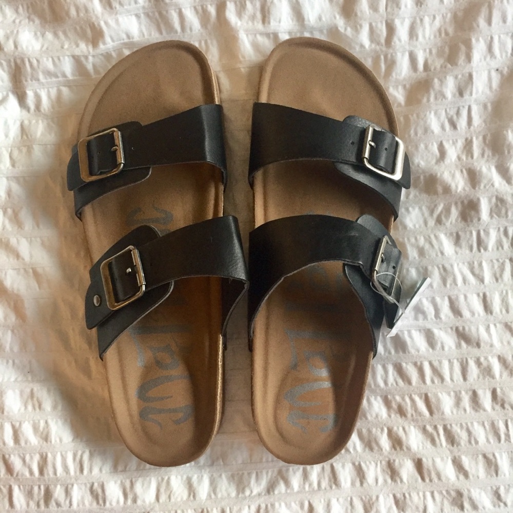 Faux leather sandals